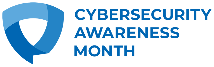 An image showing the words Cybersecurity awareness month.