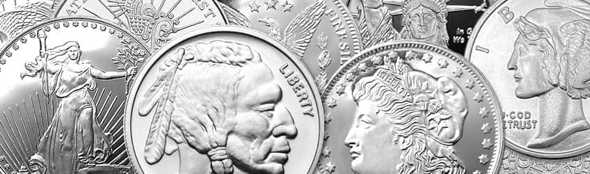The includes Buffalo Coin Replica .999 Fine Silver Rounds, and other silver rounds