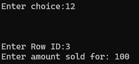 changing the status of a certain row id.