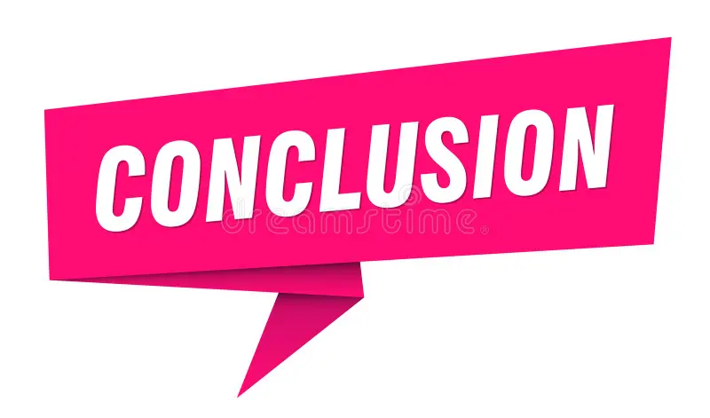 Pink banner with bold white text displaying the word Conclusion