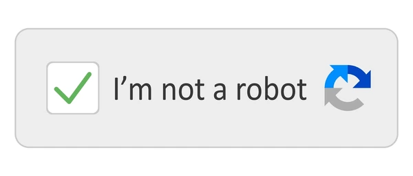 Google reCAPTCHA checkbox with green checkmark confirming 'I'm not a robot