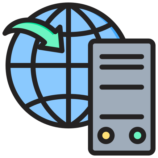 Web sever icon. With a server.